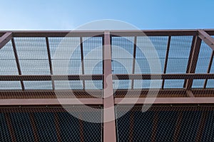 wire mesh, building construction detail, steel frame building, school complex, campus