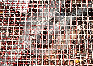 wire mesh in the construction site