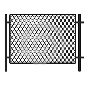 Wire mesh fence. Vector image of a part of a steel metal cage. Security symbol background. Stock Photo