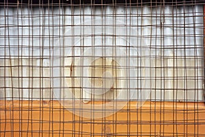 wire mesh screen on a house window