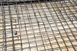 Wire mesh steel on floor at construction site