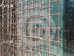 Wire mesh steel for reinforcing concrete, close up
