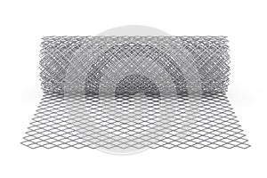 Wire Metal Fence Roll. 3d Rendering