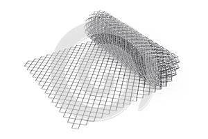 Wire Metal Fence Roll. 3d Rendering