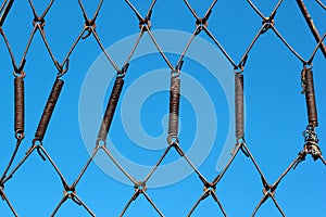 Wire net of old spring bed