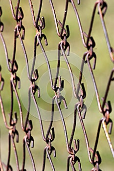 Wire net of old spring bed