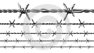 Wire Of Prison Fence Seamless Pattern Set Vector