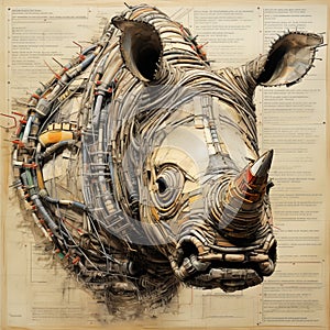 Wire Rhino Poster: Fusion Of Art Spiegelman And Dave Mckean Styles