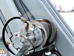 Wire rope sling or cable sling on on winch roll machine