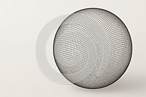 A wire sphere on a light background. Space for text.
