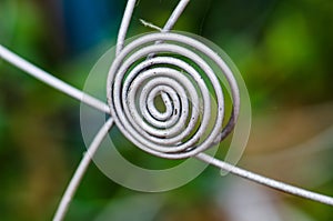 Wire spiral close up