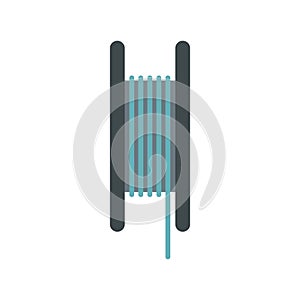 Wire spool icon, flat style