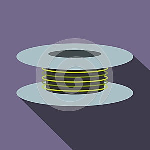 Wire spool icon, flat style