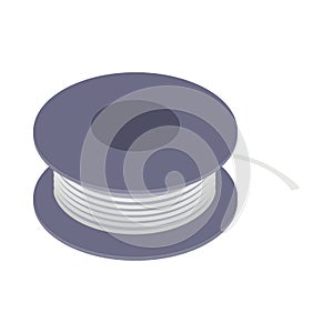 Wire spool icon, isometric 3d style