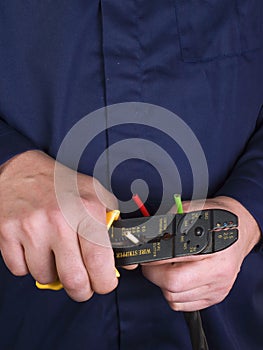 Wire stripper in the hands