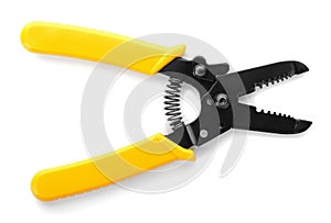 Wire stripper on white background