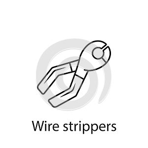Wire strippers line icon icon. Simple element illustration. Wire strippers line icon symbol design from Construction collection se photo