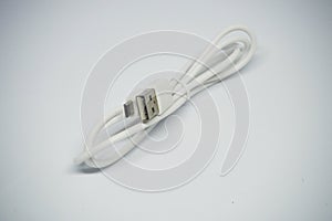 Wire USB on the white background