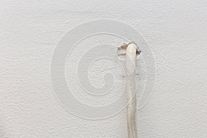 Wire from the wall. TV or internet cable wiring