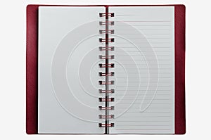 Wirebound Notebook Isolated On White Background..