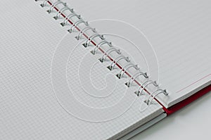 Wirebound Notebook Open with Lined and Grid Paper.