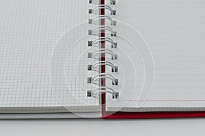 Wirebound Notebook Open with Lined and Grid Paper.