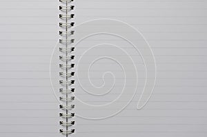 Wirebound Notebook Open with Lined Paper.