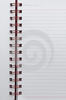 Wirebound Notebook Open with Lined Paper.