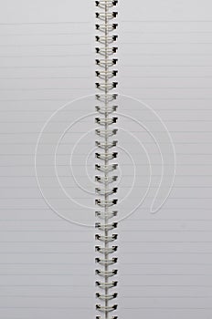 Wirebound Notebook Open with Lined Paper.