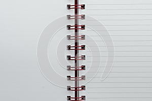 Wirebound Notebook Open with Lined Paper.