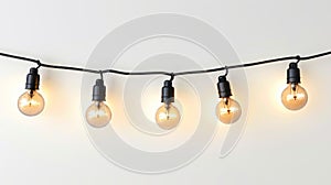 Wired bulbs on a white background