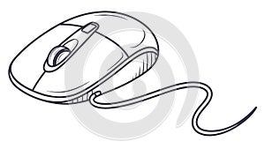 Wired Computer Mouse, Peripheral Device, and PC Control Vector, vector design Generative AI