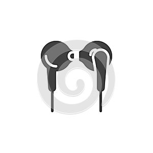 Wired earphones vector icon