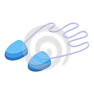 Wired earplugs icon isometric vector. Sleep hearing