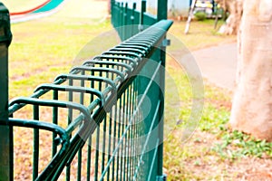 Wired fence in park