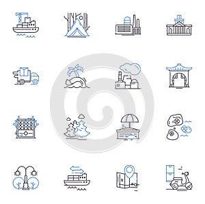 Wired garden line icons collection. Technological, Innovative, Automated, Smart, Connected, Efficient, Advanced vector photo