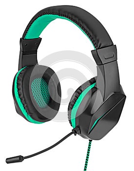 Wired headphones, computer accessory, in isolation on a white background