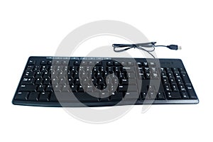 Wired keyboard isolated on white background