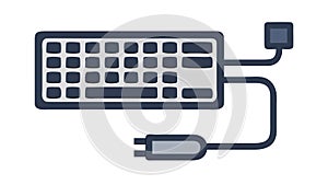 Wired Keyboard with USB Connection for Computers, vector design Generative AI