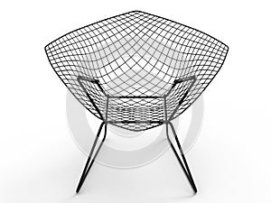 Wired mesh chair front view