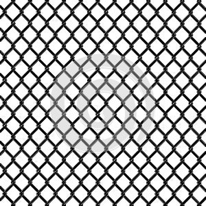 Wired Metal Fence Mesh Vector. Pattern Texture Of Steel Wire Grid Isolated On White Transparent Background.