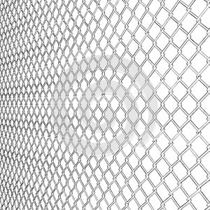 Wired Metal Fence Mesh Vector. Pattern Texture Of Steel Wire Grid Isolated On White Transparent Background.