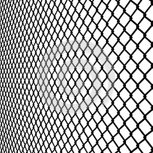 Wired Metal Fence Mesh Vector. Pattern Texture Of Steel Wire Grid Isolated On White Transparent Background.