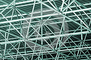 Wired metallic roof structure in a industrial building