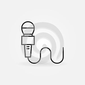 Wired mic line icon. Vector microphone symbol