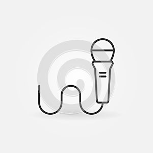 Wired microphone linear vector icon