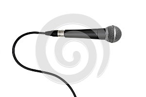 wired singerblack and grey microphone