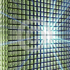 Wired space grid starting to expode