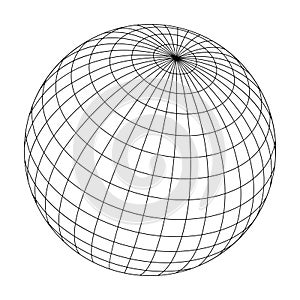 Wired sphere frame illustration