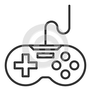 Wired Video Game Controller vector Gaming Device outline icon or symbol